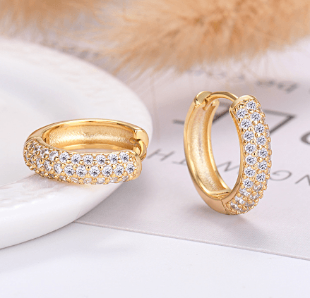 Gold Semi-glossy Semi-lug Ear Buckle Korean Version Of The New Round Earrings Jewelry - BUNNY BAZAR