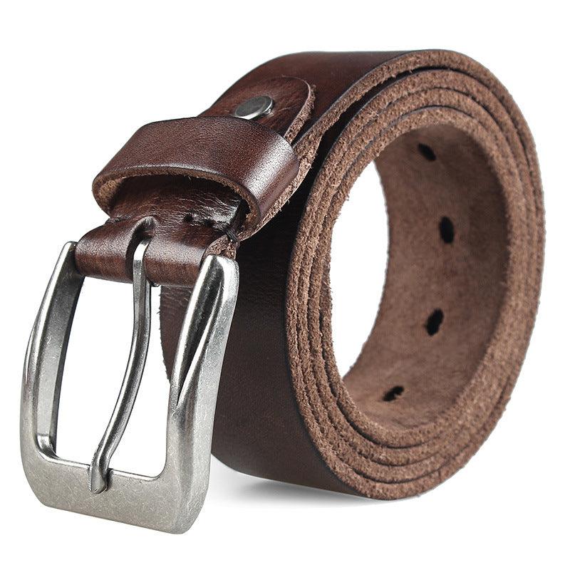 Washed vegetable tanned top layer cowhide belt - BUNNY BAZAR