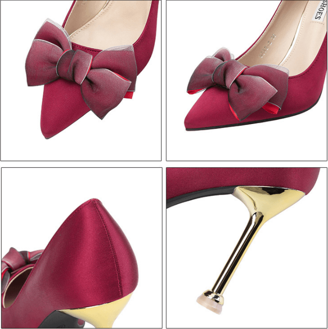 Sexy High Heels Stiletto Bow Women's Single Shoes - BUNNY BAZAR