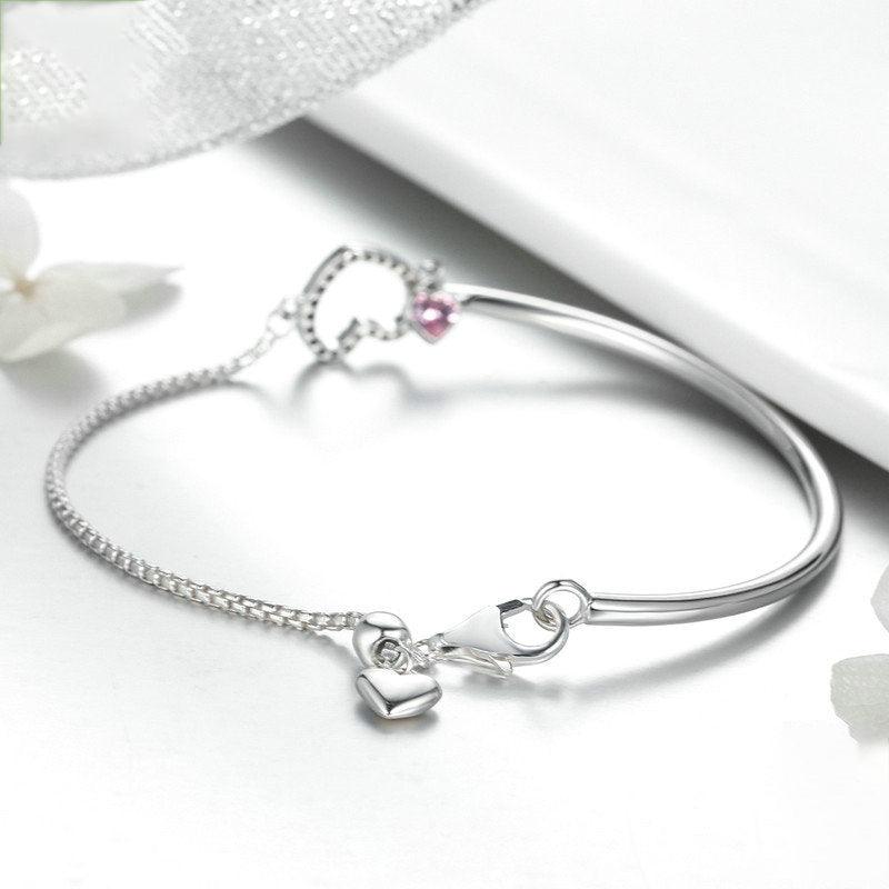 Women's Heart S925 Sterling Silver Women's Bracelet Bracelet Accessories - BUNNY BAZAR