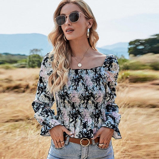 Spring Long Sleeve Women T -Shirt Fashion Print Ladies Tops - BUNNY BAZAR