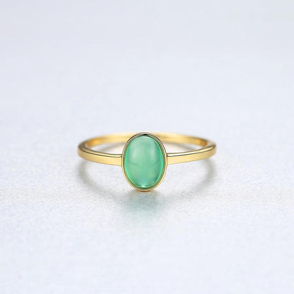 Temperament inlaid green zircon ring - BUNNY BAZAR