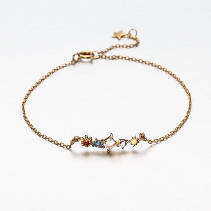 Sterling Silver 14K Gold Plated Zircon Bracelet - BUNNY BAZAR