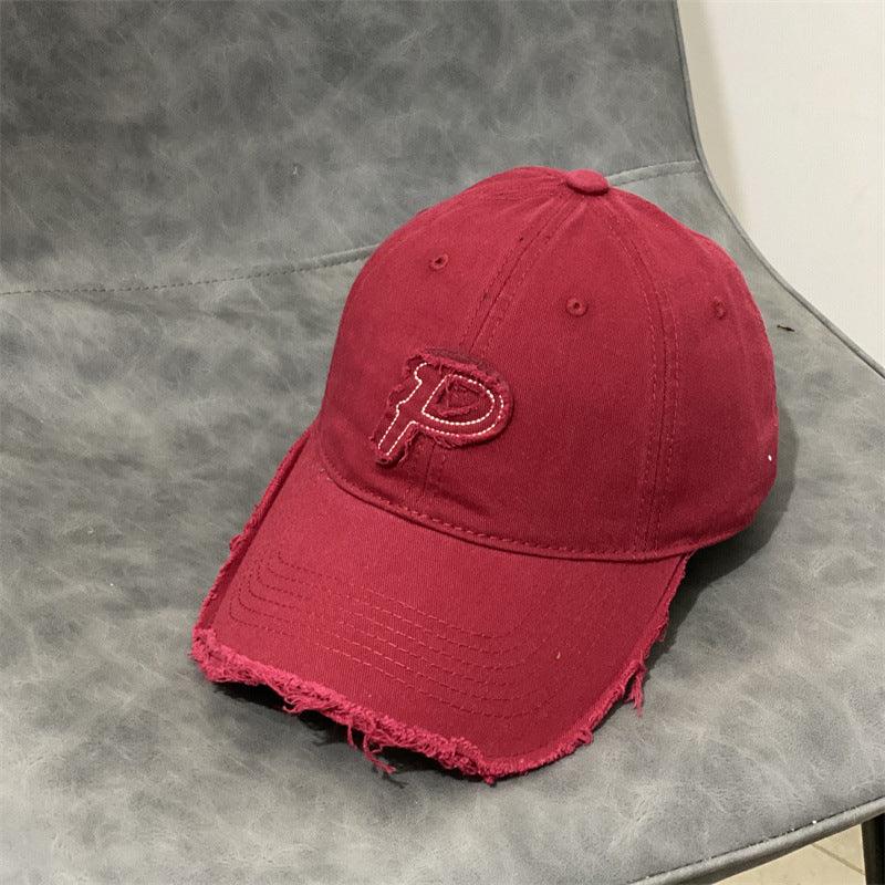 Edged P Letter Baseball Cap Autumn And Winter Couple Soft Top - BUNNY BAZAR