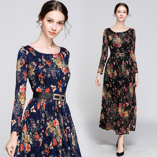 new women's lace dress print - BUNNY BAZAR