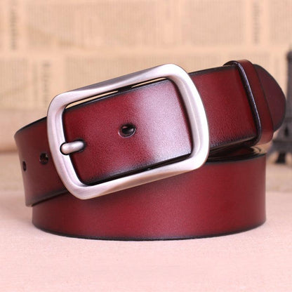 Leather belt buckle male pure leather belt young mens belt all-match middle-aged. - BUNNY BAZAR