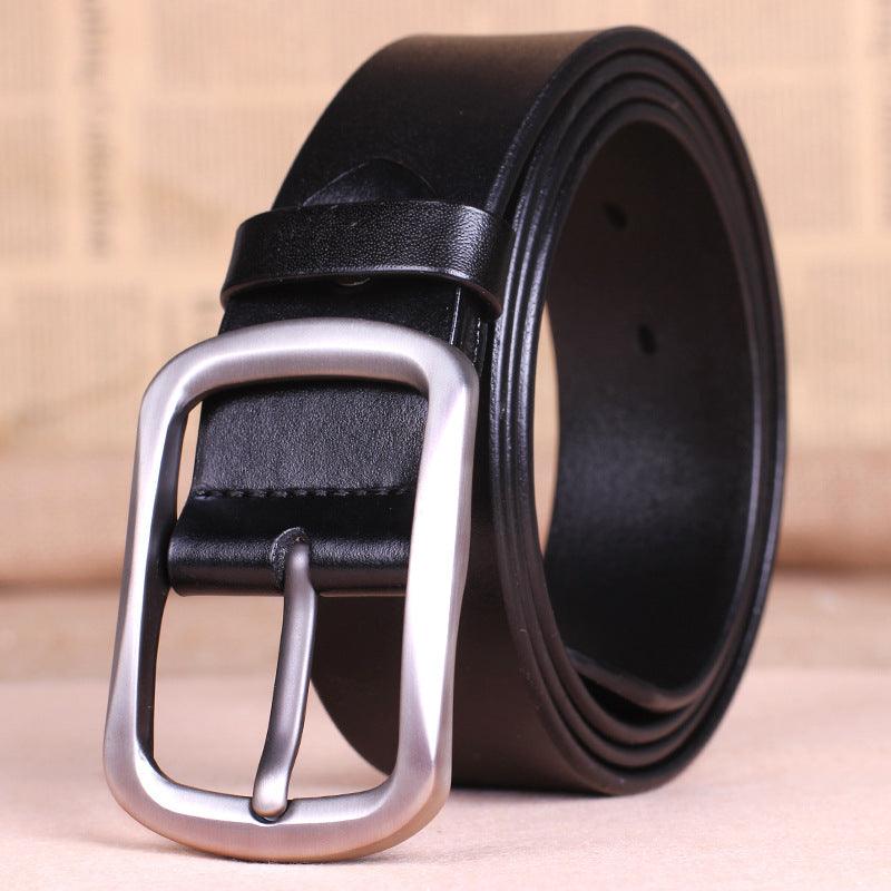 Leather belt buckle male pure leather belt young mens belt all-match middle-aged. - BUNNY BAZAR