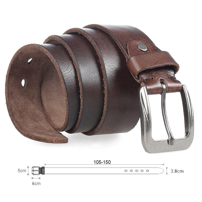 Washed vegetable tanned top layer cowhide belt - BUNNY BAZAR