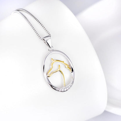 Horse Head Pendant Fashion Delicate Micro Inlaid Necklace - BUNNY BAZAR