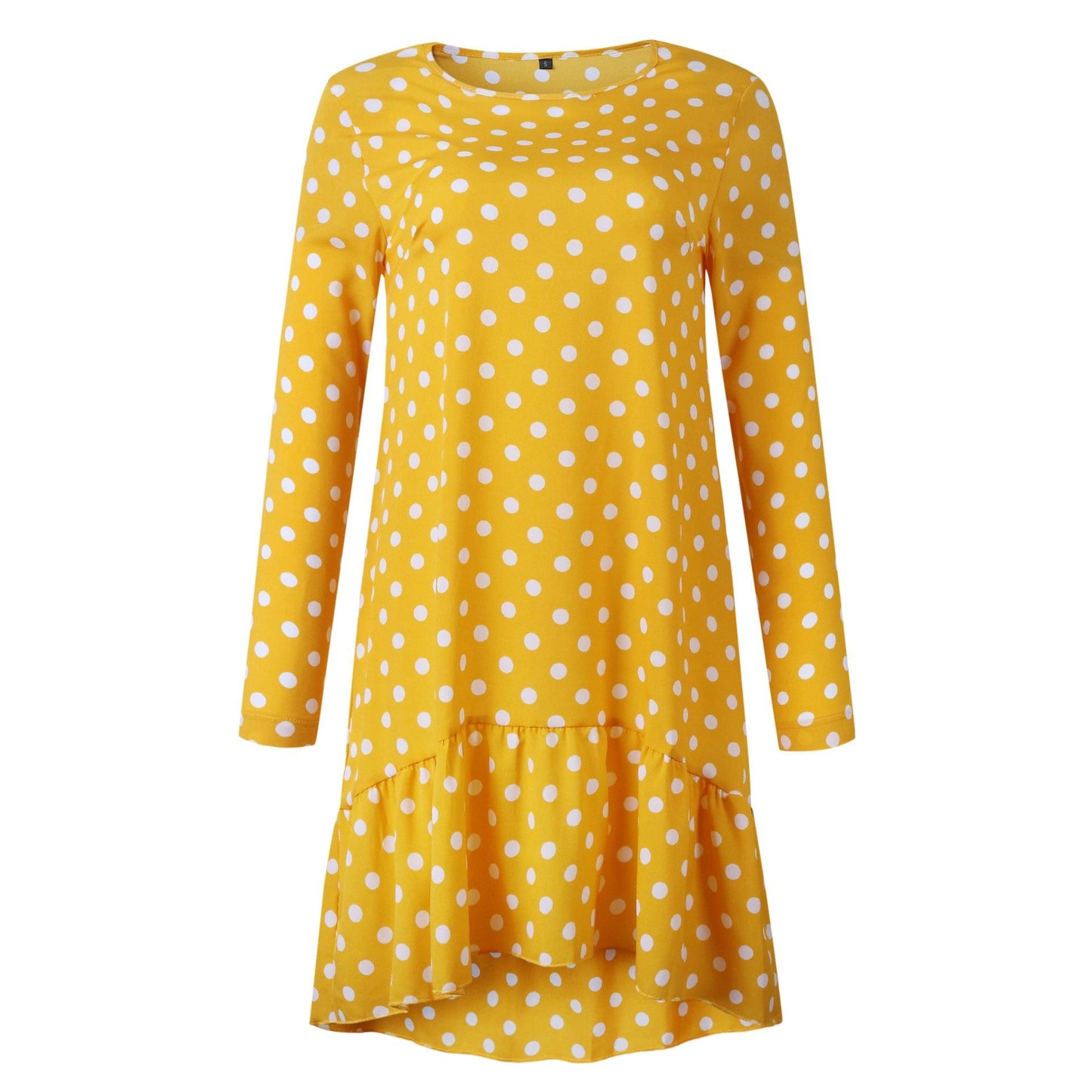 Polka dot ruffled long sleeve dress - BUNNY BAZAR