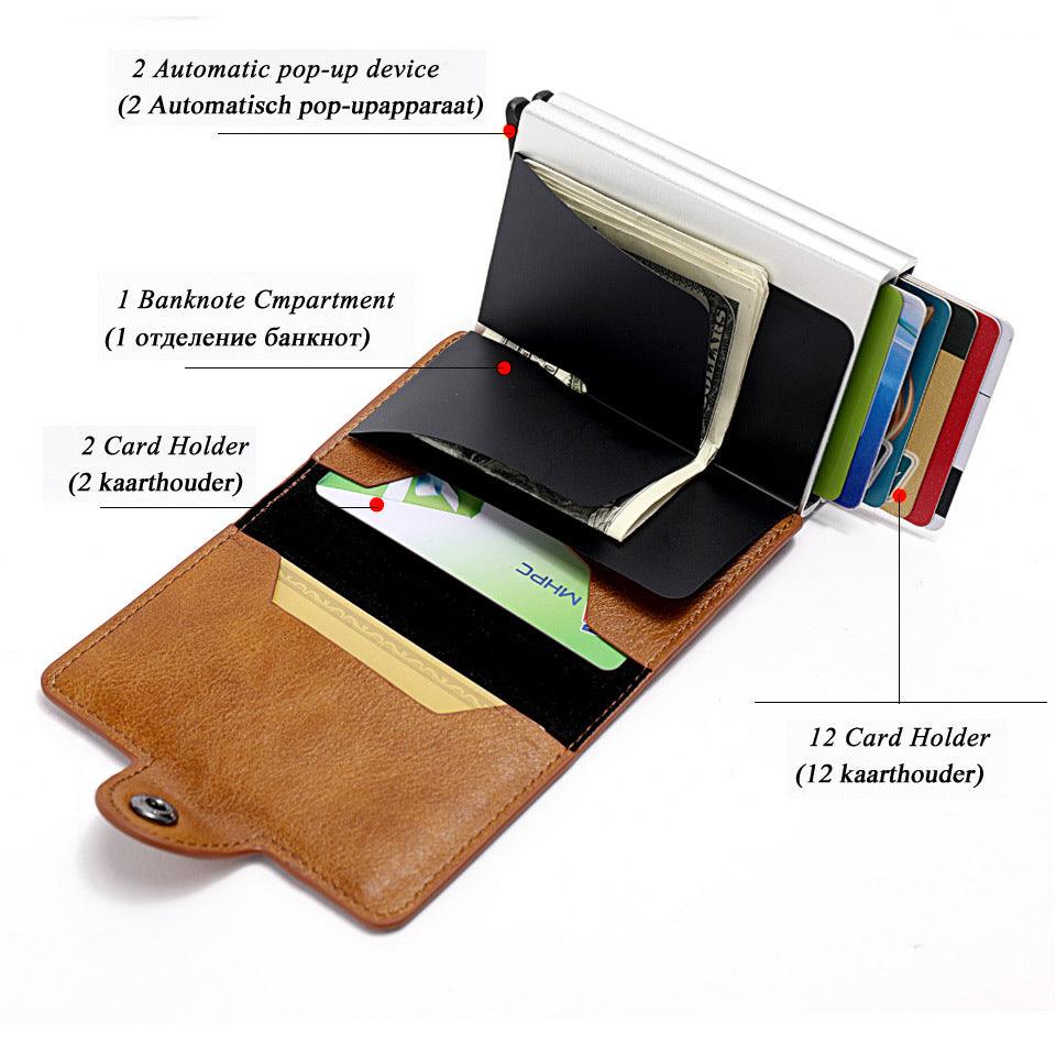 Minimalist Card Holder Wallet Pop Up Cards RFID Protection - BUNNY BAZAR