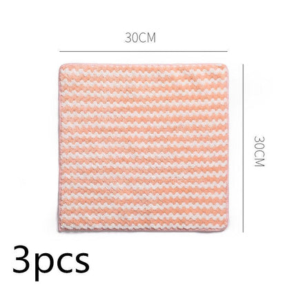 Kitchen Cleaning Rag Coral Fleece Dish Washing Cloth Super Absorbent - BUNNY BAZAR