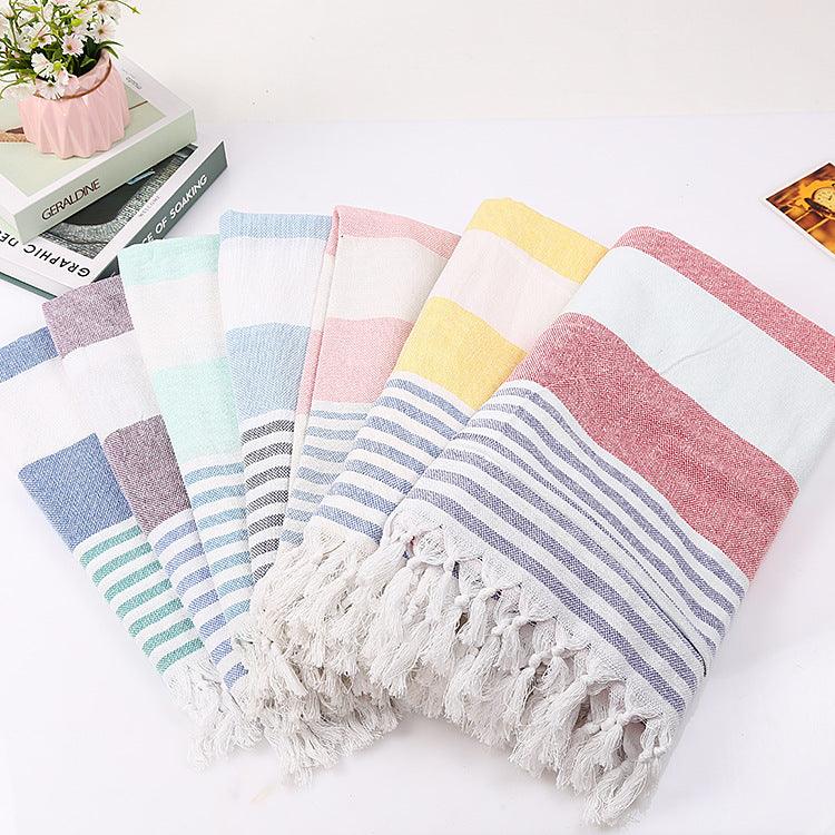 Cotton striped beach towel 100x180cm - BUNNY BAZAR