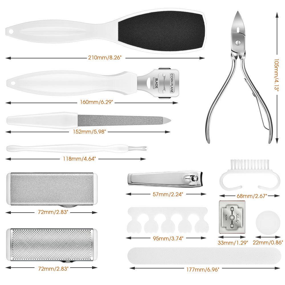 White Hand Grinding Foot 22-piece Set Foot Peeling Calluses Scrub Foot Scraping Tool - BUNNY BAZAR