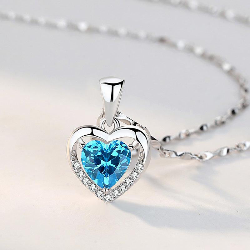 S925 Sterling Silver Women's Love Heart Pendant - BUNNY BAZAR