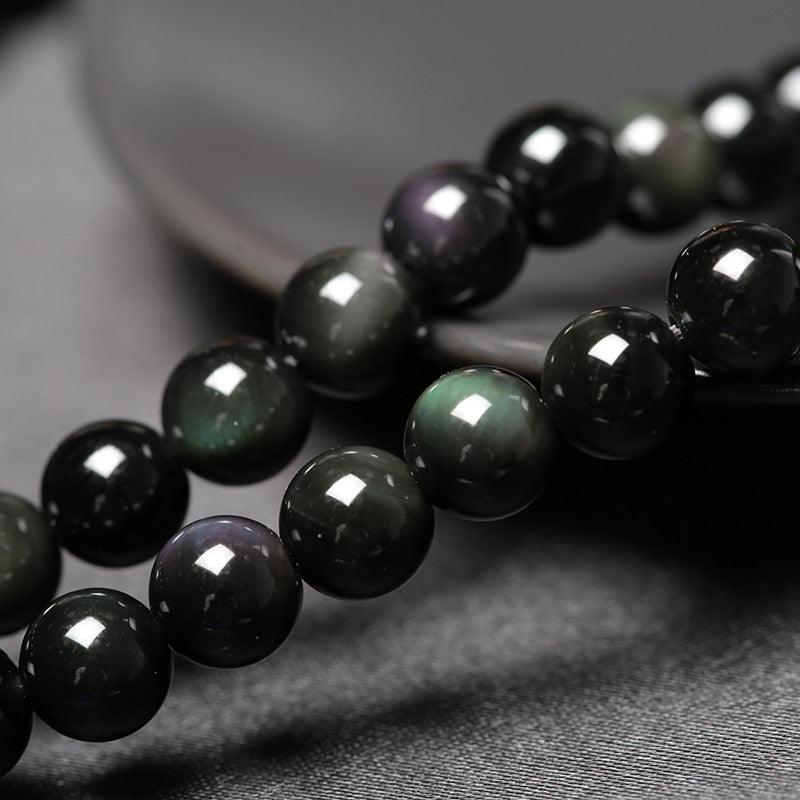 Natural crystal Obsidian Bracelet female Korean couple bracelets Agate Bracelet Mens transport bead jewelry simple - BUNNY BAZAR