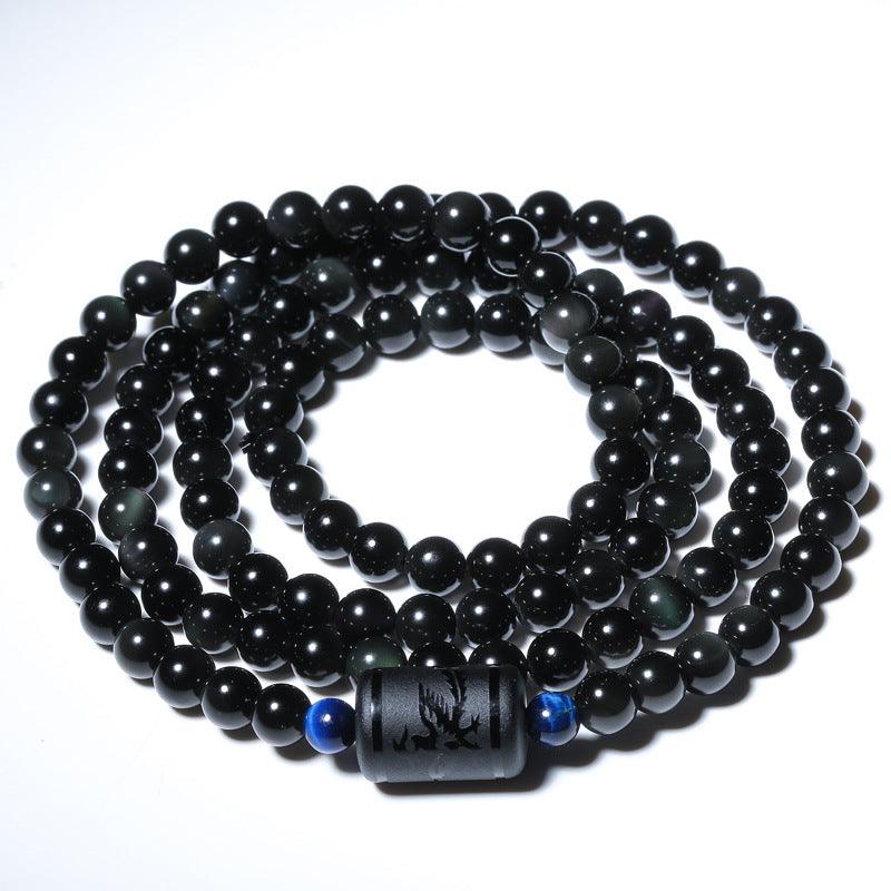 Natural crystal Obsidian Bracelet female Korean couple bracelets Agate Bracelet Mens transport bead jewelry simple - BUNNY BAZAR