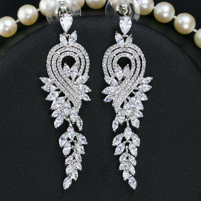 18K Gold Plated Long Tassel Earrings AAA Zircon Enamel Diamond - BUNNY BAZAR