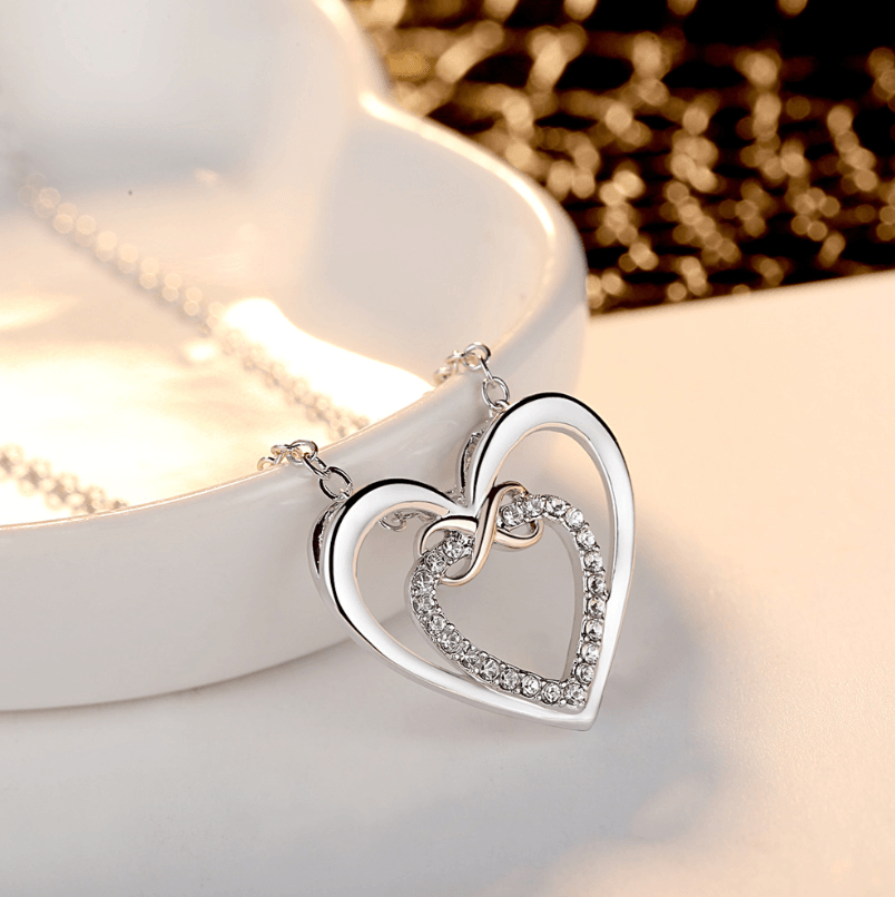 Pan home style Exquisite heart S925 sterling silver heart-shaped jewel necklace female net red with the same girl gift for girlfriend - BUNNY BAZAR