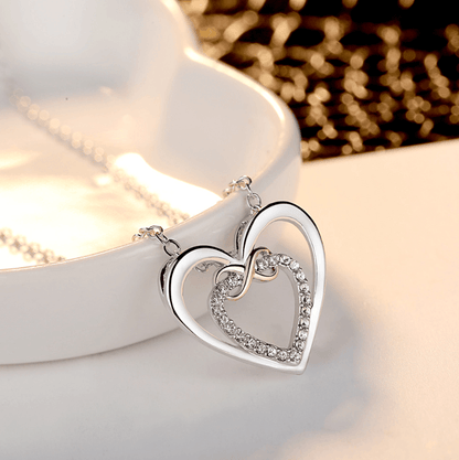 Pan home style Exquisite heart S925 sterling silver heart-shaped jewel necklace female net red with the same girl gift for girlfriend - BUNNY BAZAR