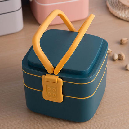 Double-layer portable lunch box with lid bento box - BUNNY BAZAR