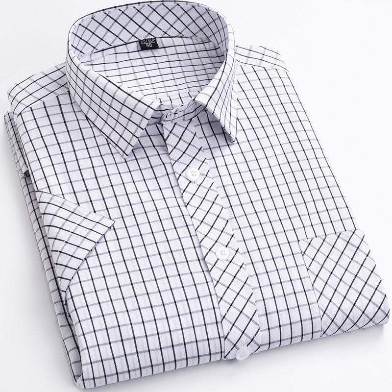 Cotton Men's Plaid Short-sleeved Shirt - BUNNY BAZAR