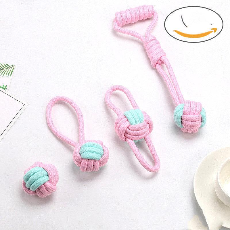 Bite-resistant Cotton Rope Molar Teeth Cleaning Rope Knotting Cat And Dog Toy Set - BUNNY BAZAR