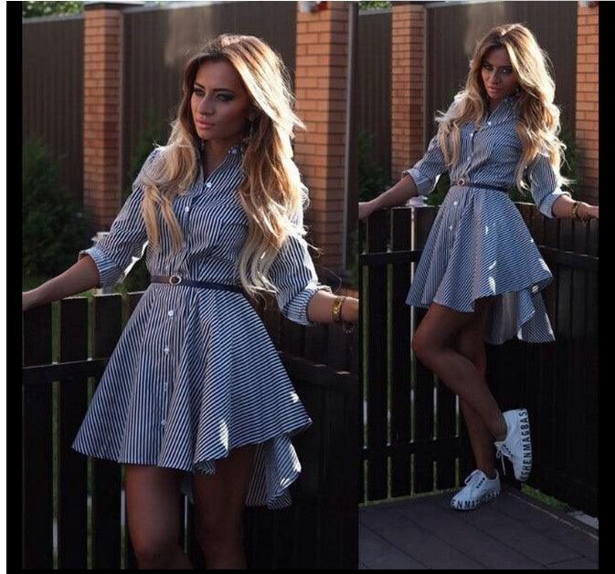 2021ebay fast selling sexy female long sleeved dress cocktail casual Mini Dress - BUNNY BAZAR