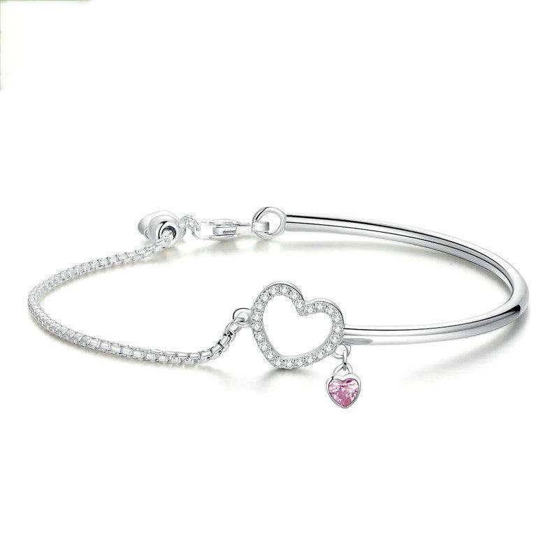 Women's Heart S925 Sterling Silver Women's Bracelet Bracelet Accessories - BUNNY BAZAR