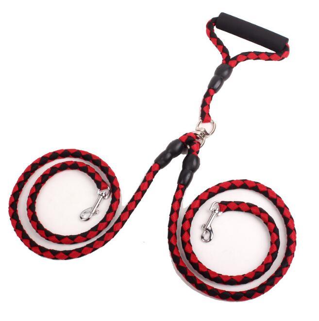 Double-Ended Traction Rope For Walking The Dog Hand-Double-Ended Traction Rope One Plus Two Leash Collar Pet Supplies Dog Collar - BUNNY BAZAR