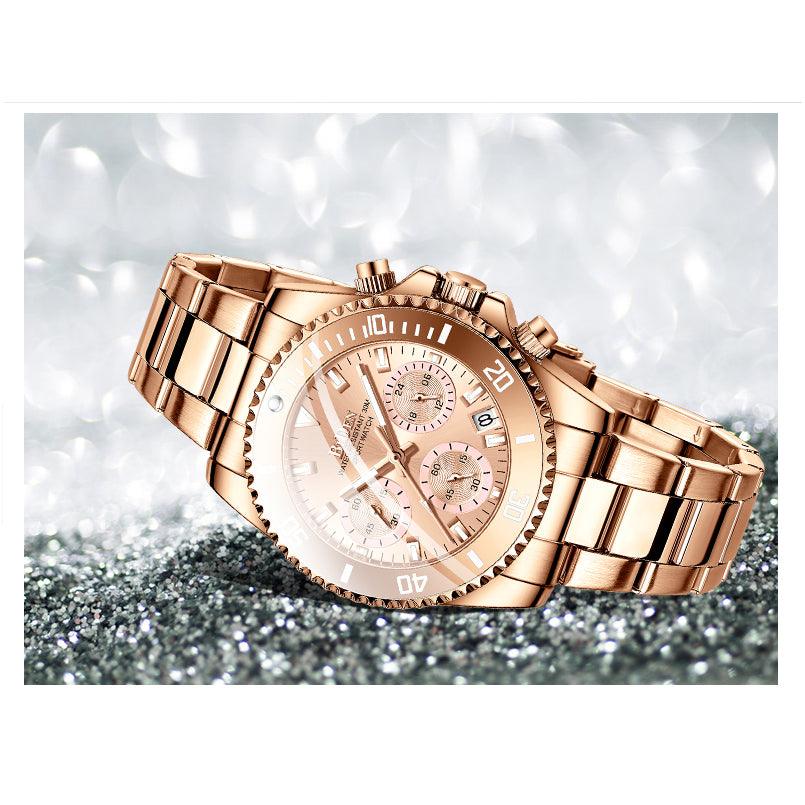 Ladies Fashion Multifunctional Quartz Waterproof Business Watch - BUNNY BAZAR