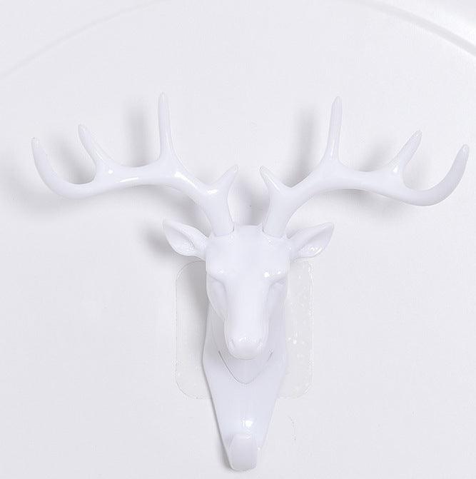 Creative Deer Head Without Hook Three-dimensional Wall Hanging Plastic Sticky Hook - BUNNY BAZAR