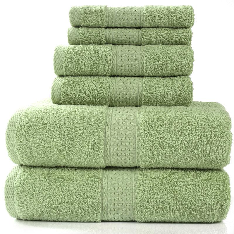 Home Simple Cotton Absorbent Towel Bath Towel 6-Piece Set - BUNNY BAZAR