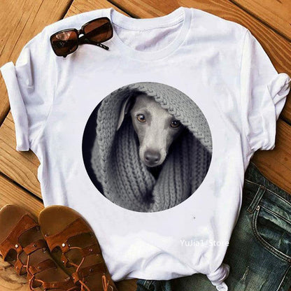 Cute Pet Dog Print Short-Sleeved T-Shirt Men And Women Trend - BUNNY BAZAR