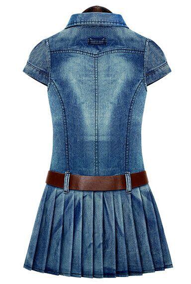 Summer New Retro Short-sleeved Denim Dress - BUNNY BAZAR