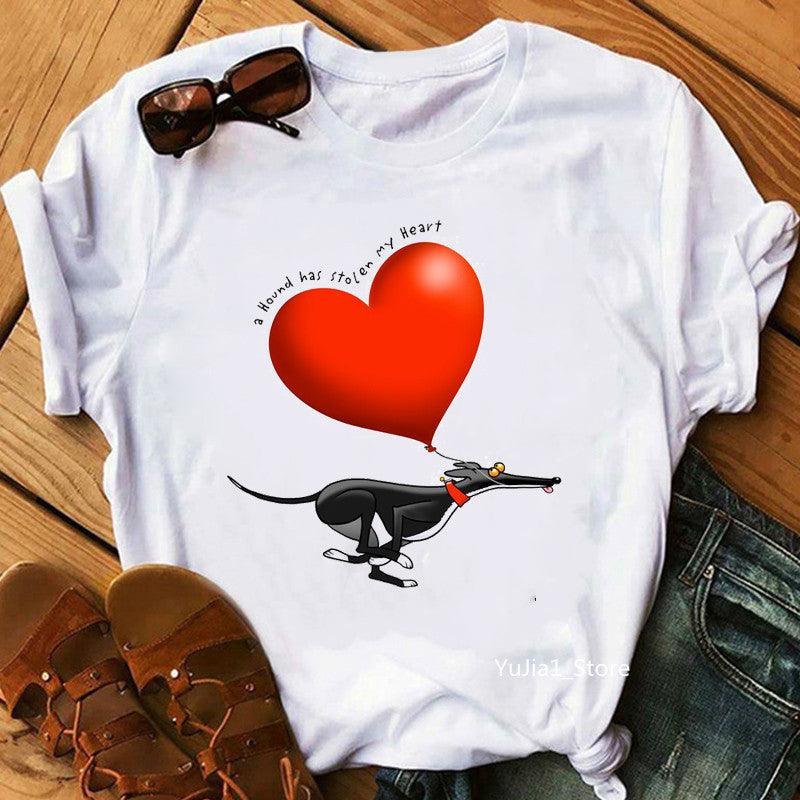 Cute Pet Dog Print Short-Sleeved T-Shirt Men And Women Trend - BUNNY BAZAR