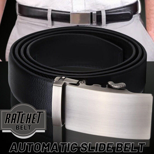 Microfiber Leather Mens Ratchet Belt, Belts For Men Adjustable Automatic Buckle - BUNNY BAZAR
