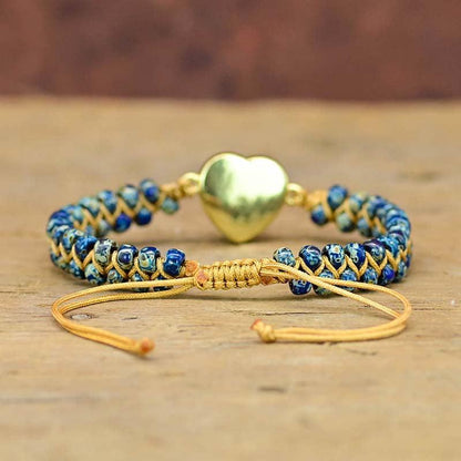 Beautifully Crafted Woven Love Blue Opal Bracelet Will Make Any Look Sparkle - BUNNY BAZAR