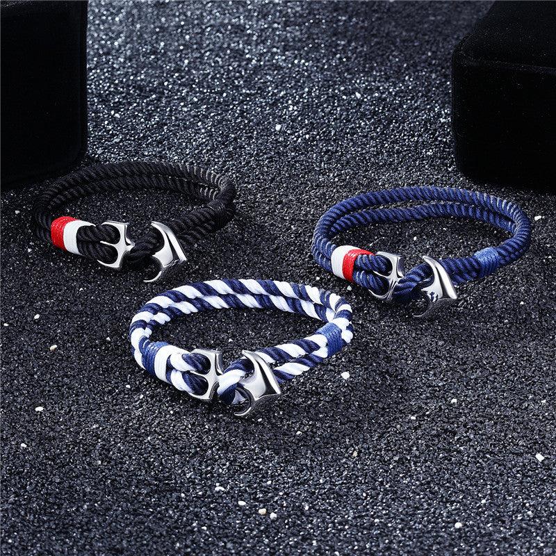 High Quality Anchor Bracelets Men Charm Nautical Survival Rope Chain Paracord Bracelet Male Wrap Metal Sport Hooks - BUNNY BAZAR