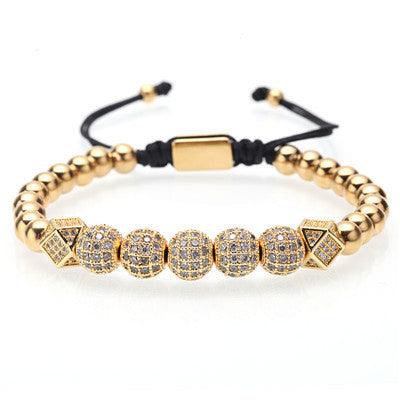Micro inlay black diamond ball bracelet - BUNNY BAZAR