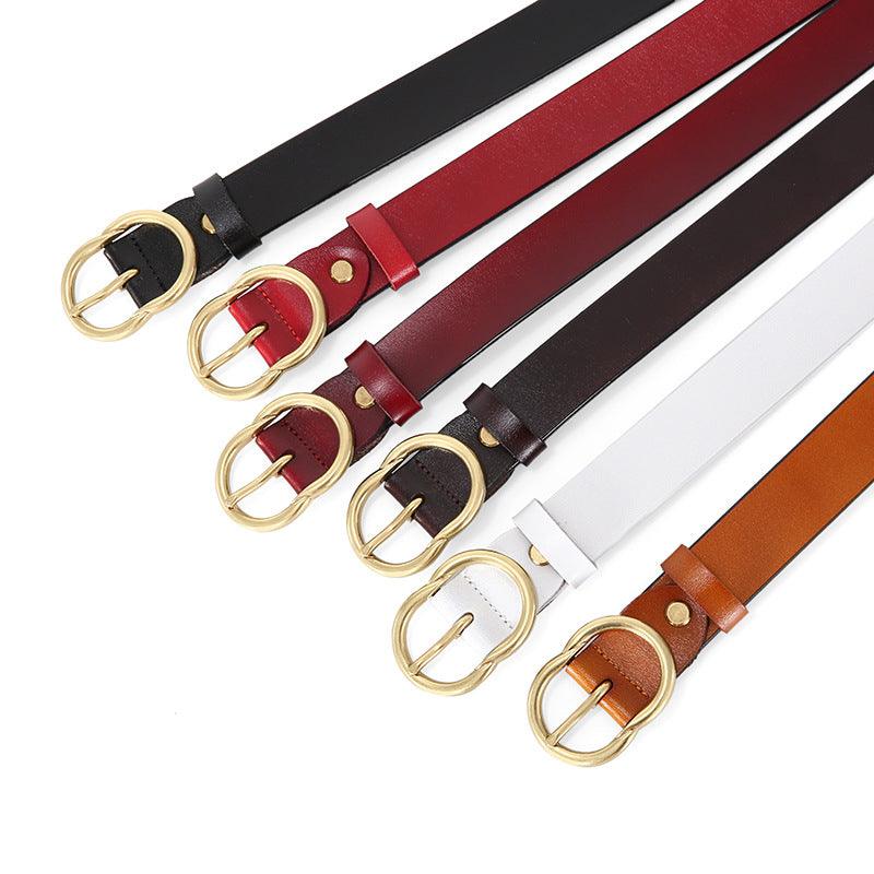 Women's Leather Belt Wide And Simple - BUNNY BAZAR