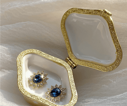 Exquisite Sapphire And Diamond Stud Earrings Offer a Truly Luxurious Look - BUNNY BAZAR