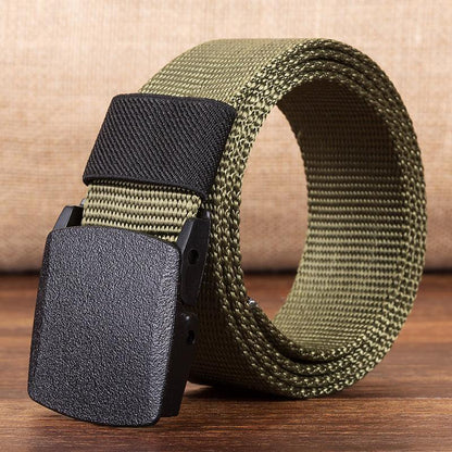 Canvas belt men hypoallergenic canvas belt woven nylon plastic buckle outdoor leisure wholesale - BUNNY BAZAR