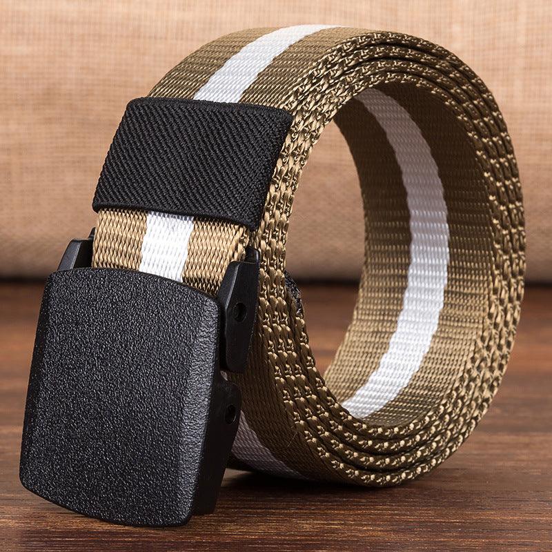 Canvas belt men hypoallergenic canvas belt woven nylon plastic buckle outdoor leisure wholesale - BUNNY BAZAR