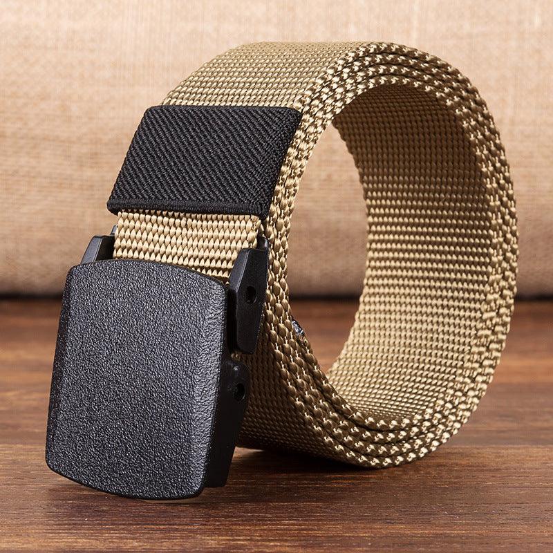 Canvas belt men hypoallergenic canvas belt woven nylon plastic buckle outdoor leisure wholesale - BUNNY BAZAR