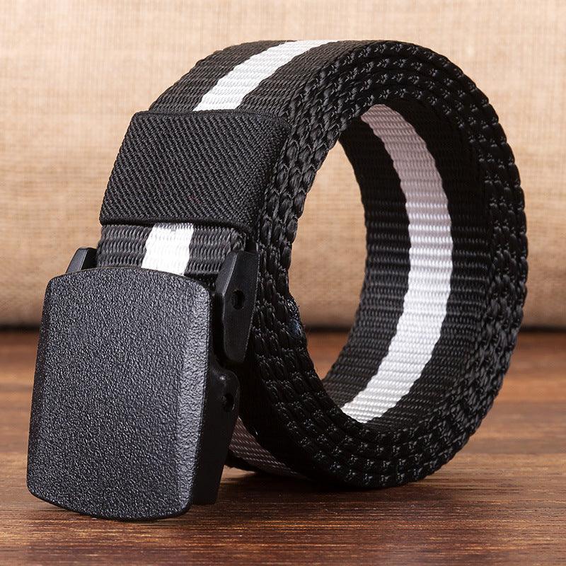 Canvas belt men hypoallergenic canvas belt woven nylon plastic buckle outdoor leisure wholesale - BUNNY BAZAR