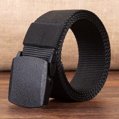 Canvas belt men hypoallergenic canvas belt woven nylon plastic buckle outdoor leisure wholesale - BUNNY BAZAR