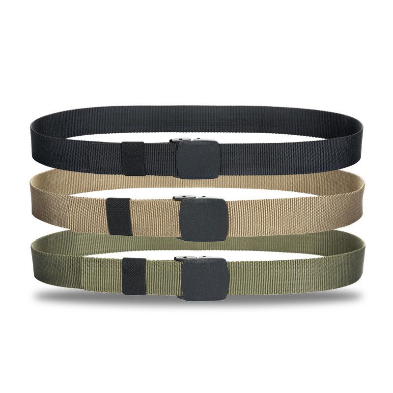 Canvas belt men hypoallergenic canvas belt woven nylon plastic buckle outdoor leisure wholesale - BUNNY BAZAR