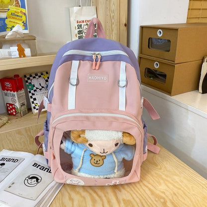 Candy Color Contrast Color Capacity Student Schoolbag - BUNNY BAZAR