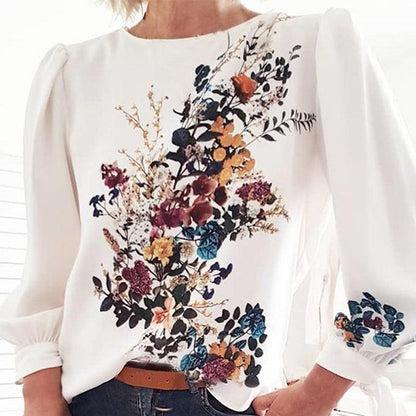 Printed casual women's flora T-shirt - BUNNY BAZAR